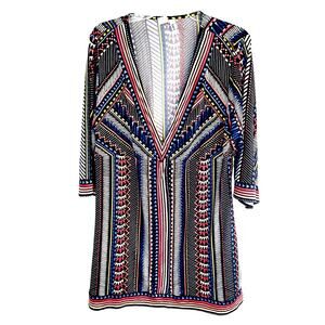 Barr III Women's Dress Large L Black Bright Shirt Kaftan Misses Size 12 14